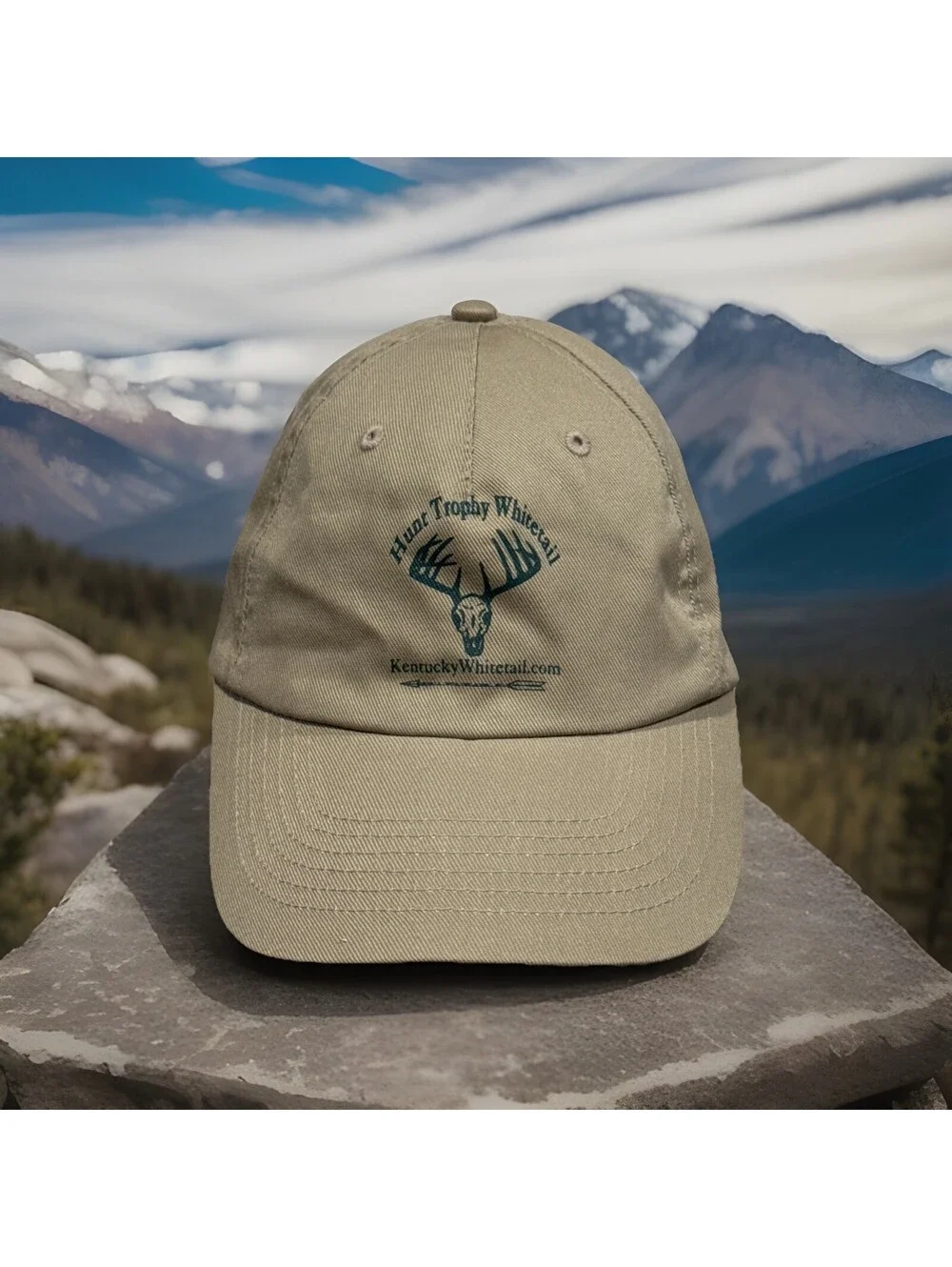 Whitetail Deer Trophy Hunt Kentucky  Buck Deer Whitetails Tan Baseball Cap